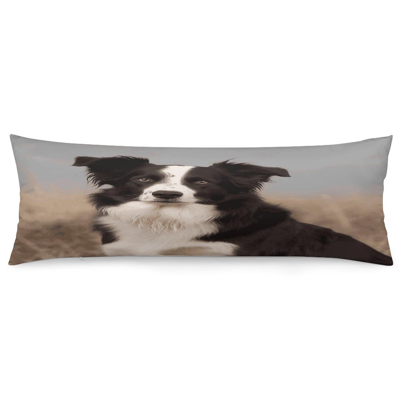 Border Collie Pillowcase Basics Body Pillow Pillowcase with Zipper Retro Pillows Protector Long Pillow Case Cover for Hot Sleepers and Night Sweats