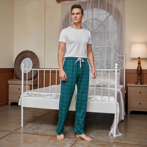 Image of Vulcanodon Mens Cotton Pajama Pants, Lightweight Sleep Pants for Men