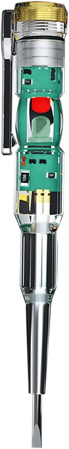 YYSS Portable Voltage Test Pen Tester Pencil Non-Contact Electrical Voltage Detector Pen Flat Screwdriver Hosuehold Home voltage detector pen non-contact Dual Colors LED Light Indicator Flat Home