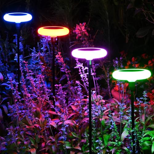 ZWOOS 4er-Set LED Gartenbeleuchtung Solar, Extra Helle Solar...