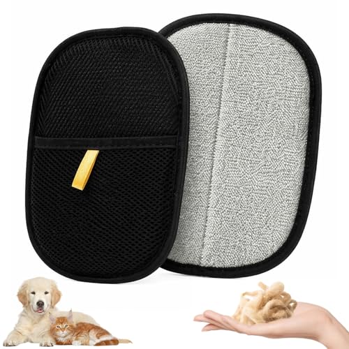 VHV 2 Pièces Gant Poil Chat, Double Face Gant Anti Poils Animaux, Réutilisable Brosse Anti Poils Animaux pour Lavage DémêLage Et Toilettage, Brosse Poils...