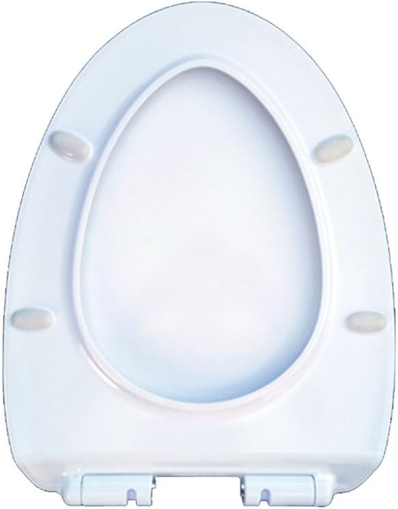 ANHPI Universal Toilet Seat Slim V-shaped Toilet Seat Cover Descent Silent Toilet Lid,White-47 * 36.5cm