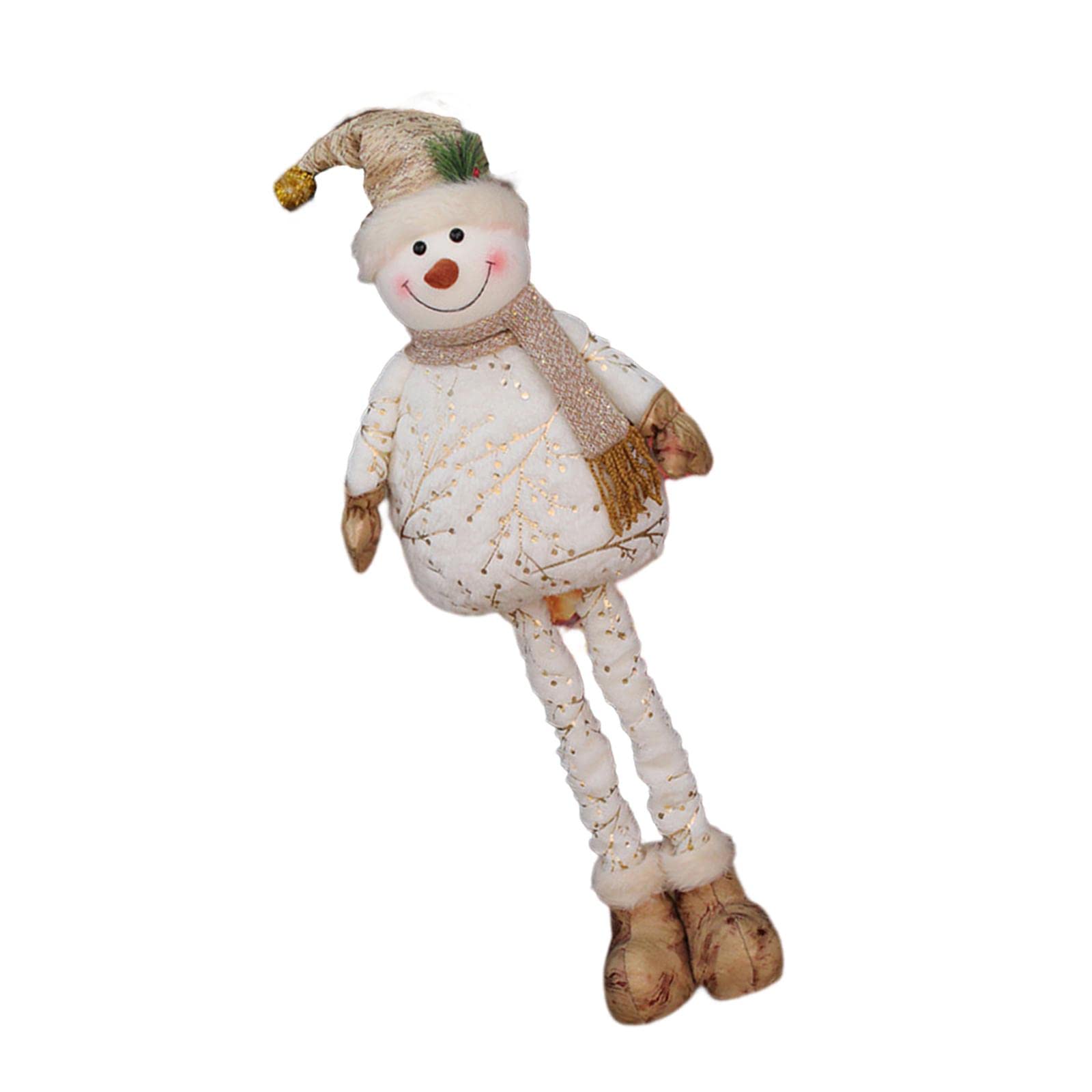B Baosity Figurine Bonhomme de Neige à Jambes Télescopiques Flanelle Agréable Au Toucher Décoration de Table Noël Debout Adaptée pour Bureau Salon Chambre Intér, Chapeau Pointu