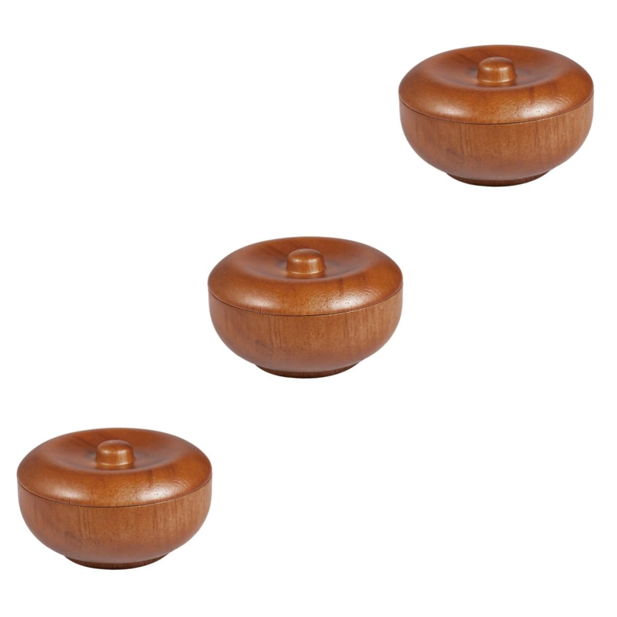 Angoily 3stücke Holz Rasierschale Mit Deckel Rasierschaum Und Rasiersalbe-schale Für Herren Praktische Und Kompakte Schale Für Zuhause Friseursalons Und Mehr