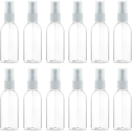 Amazon 12本セット アルコール スプレーボトル 50ml 詰替ボトル 透明 霧吹き 化粧品 消毒 除菌 虫除 旅行 スプレーボトル再利用 Biwat コスメ用詰替え容器 通販