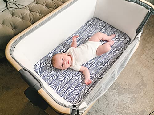 Bassinet Bed Sheets – Premium Bassinet Fitted Sheets 4 Pack – 100% Jersey Knit Cotton Cradle Sheets – Bassinet Bedding For Standard Size Oval Or Halo Bassinet Pads – Bassinet Sheet For Boy & Girl #TOP5