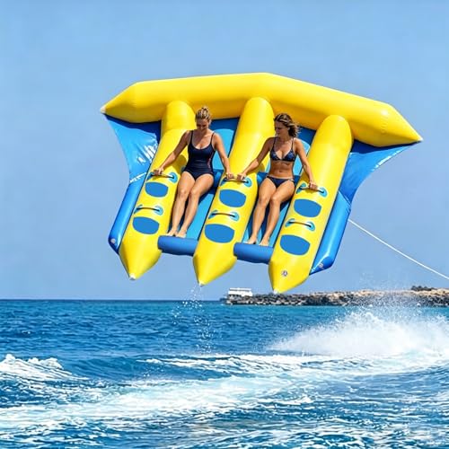 GONFLABLE Inflatable Flying Fish Towable Tubes for Water Park, Heavy Duty Water Sport Towable, Recreational Banana Fishing Towable Tubes for Lake River Ocean Boating(6 Person) by GONFLABLE - Image 2