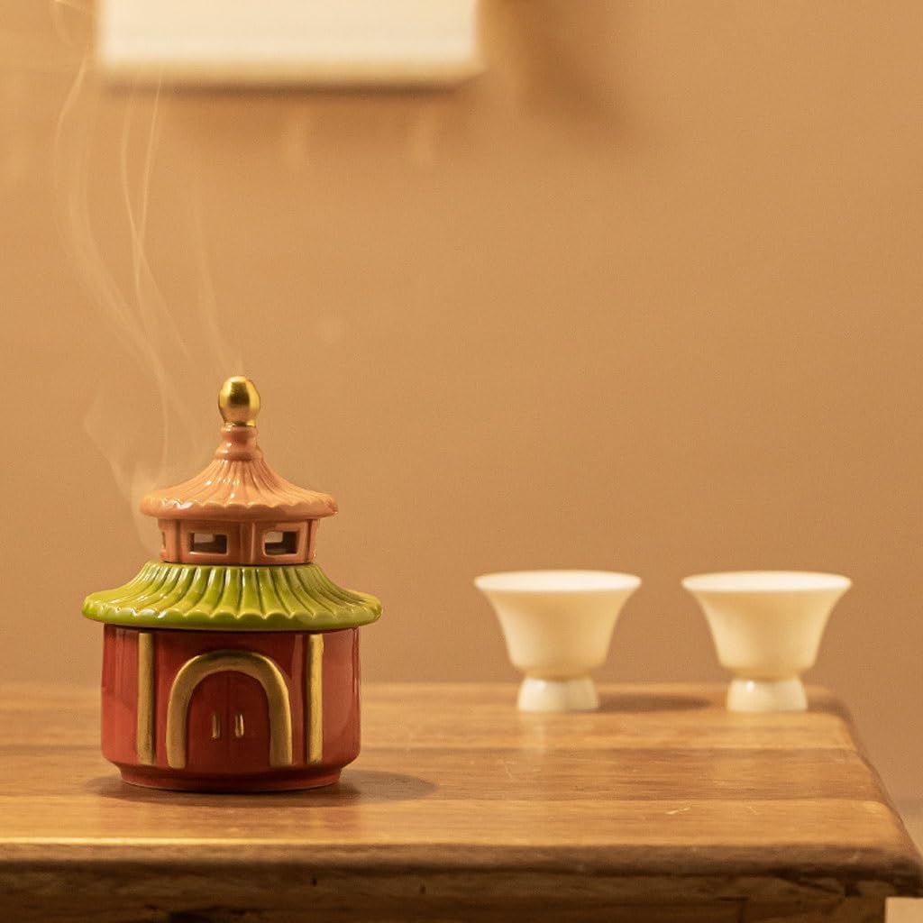 Incense Holder Incense Burner Household Indoor Ceramic Plate Incense Burner Creative Handicraft Ornaments for Buddha Incense Burner Incense Cone Holder