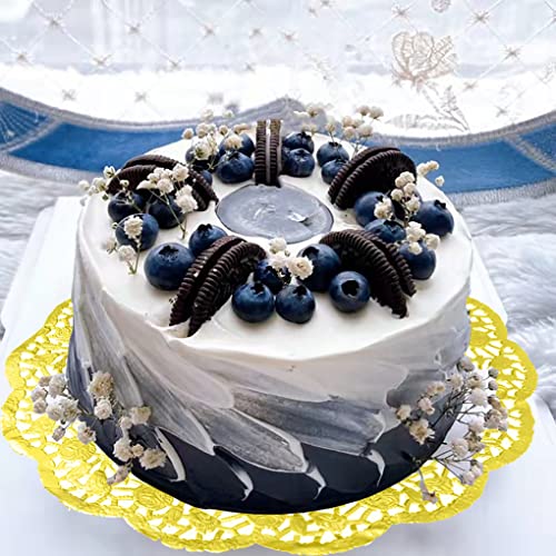 14 Inch Gold Paper Doilies 60 Count Lace Placemats Round Paper Pad For Cakes, Desserts, Baked Treat Display, Ideal For Party, Wedding, Tableware Decoration. #TOP4