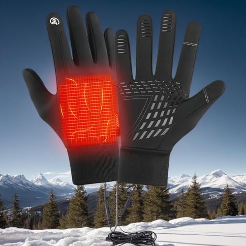 Chauffe-mains imperméables sous forme de gants chauffants USB d'hiver