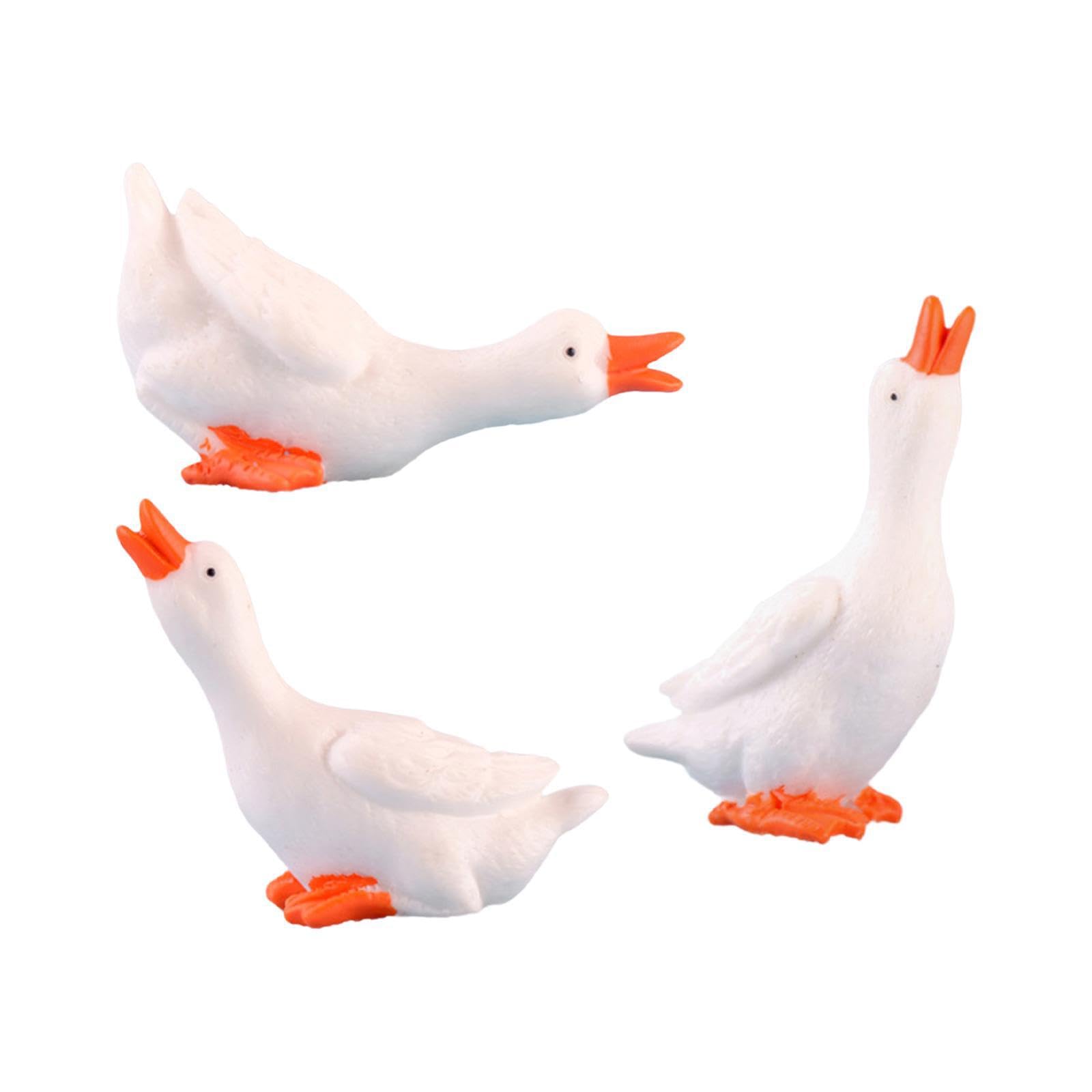 Quxvuis Mini Go Figurines Sculptures Garden Ornament Cute Swan Shape Statues Diy Craft Resin Animals Figures Go Figurines Miniature Statues Tiny Ornament