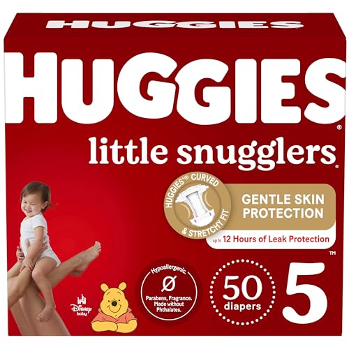 Image of Baby Diapers Size 5 (27+ lbs), 50ct, Huggies Little Snugglers