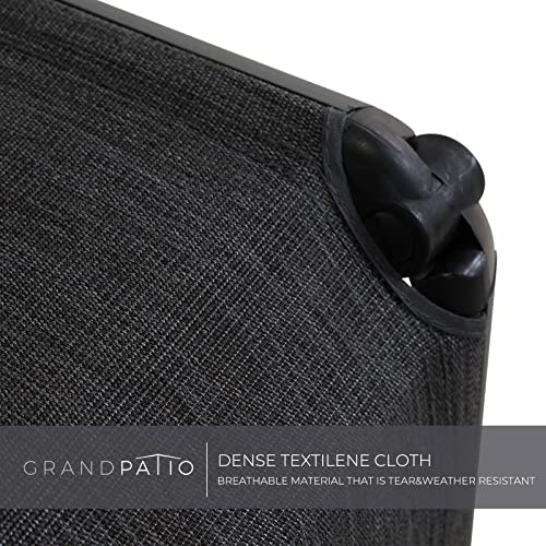 Grand patio Gartenstuhl Klappbar, Aluminium Liegestuhl Hochlehner mit 6-Fach Verstellbare, Mesh Gewebe, Wetterfest, Gartenliege für Balkon, Terrasse, Garten (Schwarz)