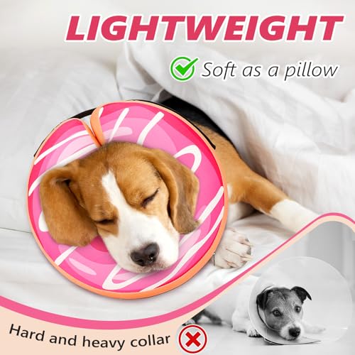 Image of Inflatable Dog Cone Collar to Stop Licking, Soft Neck Donut Collar After Surgery, Adjustable Recovery Cone for Small Medium Large Dogs (Donut,S)