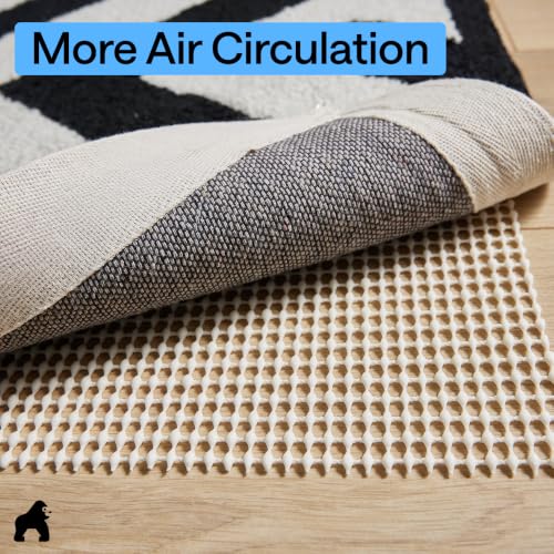 Image of GORILLA GRIP Slip Resistant Rug Pads for Hardwood Floor 8x10 Cream
