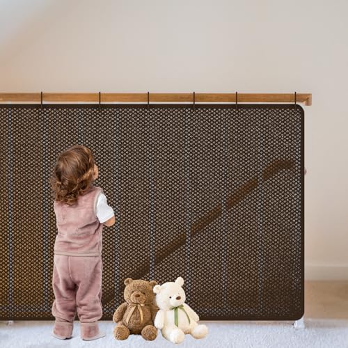 Rete di sicurezza per bambini, rete di sicurezza per scale per bambini, rete di protezione per ringhiere per scale, rete per scale e balcone per bambini Gatto(caffè, S 300 x 90 cm)
