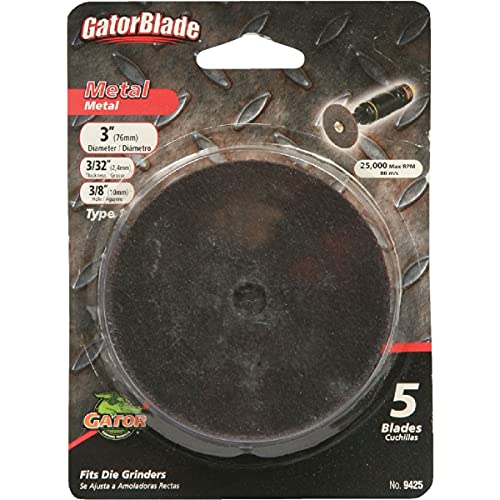 Gator 3 in. Aluminum Oxide Metal Cut-Off Blade 3/32 in. x 3/8 in. 5 pc.