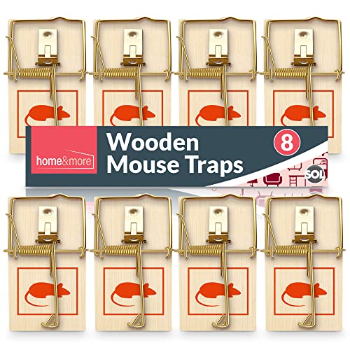 SOL 8pk Wooden Mouse Traps for Indoors | Durable Reusable Snap Traps | Mice Trap for Indoors | Mouse...