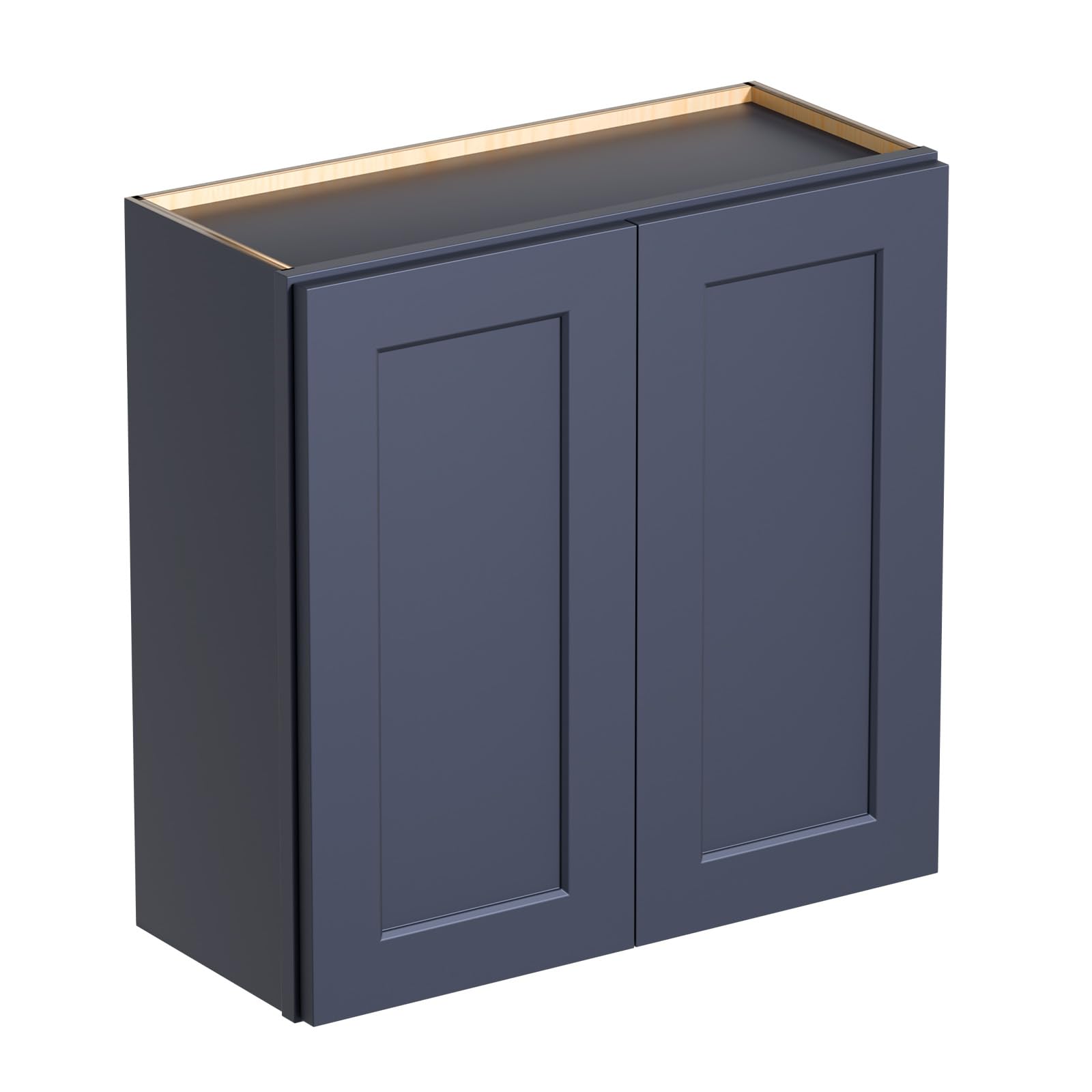 Mkosoll 36 Inch Solid Wood Wall Cabinet Blue Shaker