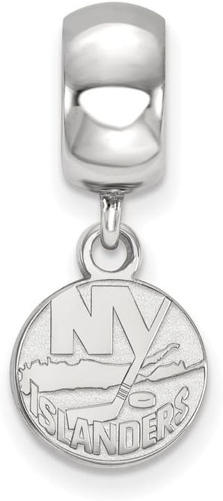 New York Islanders Bead Charm Extra Small (3/8 Inch) Dangle (Sterling Silver)