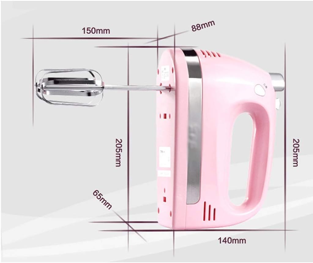 Five-Speed Control Stainless Steel Design Pink Egg Beater, 350W High Power Mixer Baking Tool