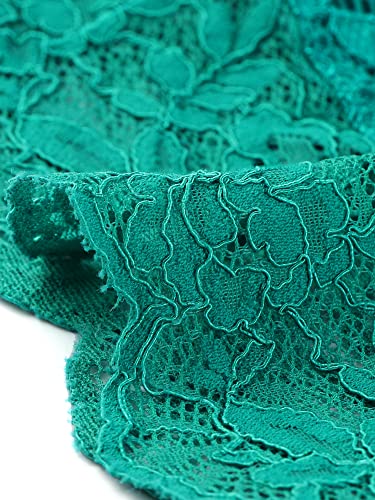 Allegra K Women's Elegant 3/4 Sleeve Sheer Floral Lace Shrug Top Small Jade Green #TOP4