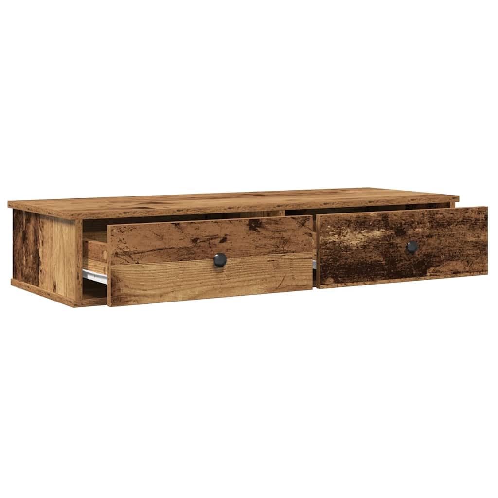 vidaXL Estante de Pared con cajones Madera contrachapada Madera Vieja