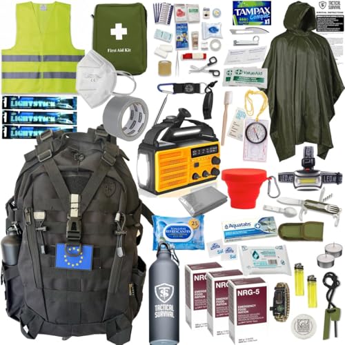 Imagen de TS Tactical Store Mochila de Supervivencia Basica 72H con RADIO especial EMERGENCIAS
