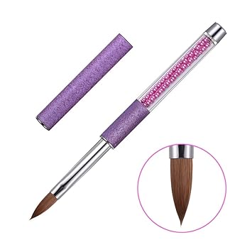 Amazon Com Kolinsky Pincel Para Unas En 3d Acrilico Con Mango De Decoracion De Perlas Belleza Y Cuidado Personal
