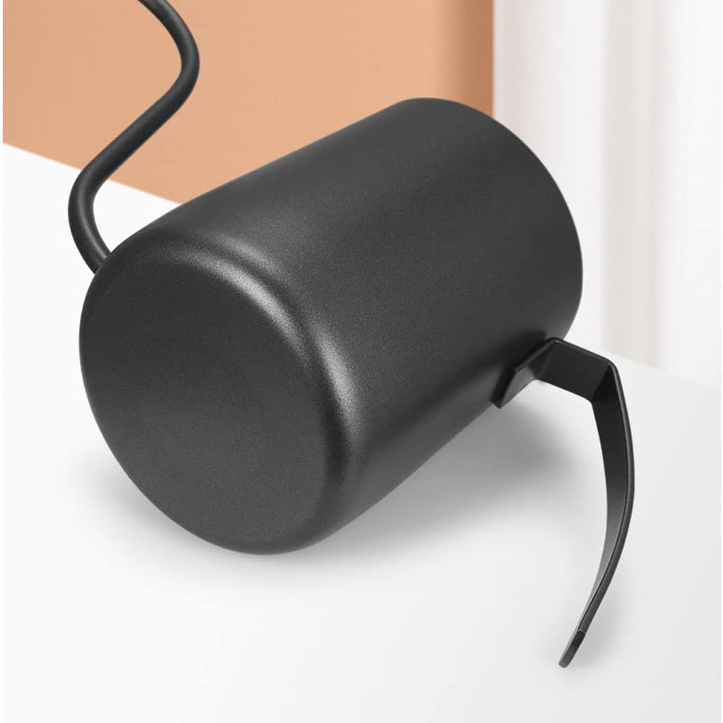 Ręczne kubki do kawy ze stali nierdzewnej kubek ucho wiszący dzbanek do kawy ręczna wylewka kroplowa garnek do parzenia kawy/362(Black,230ml)