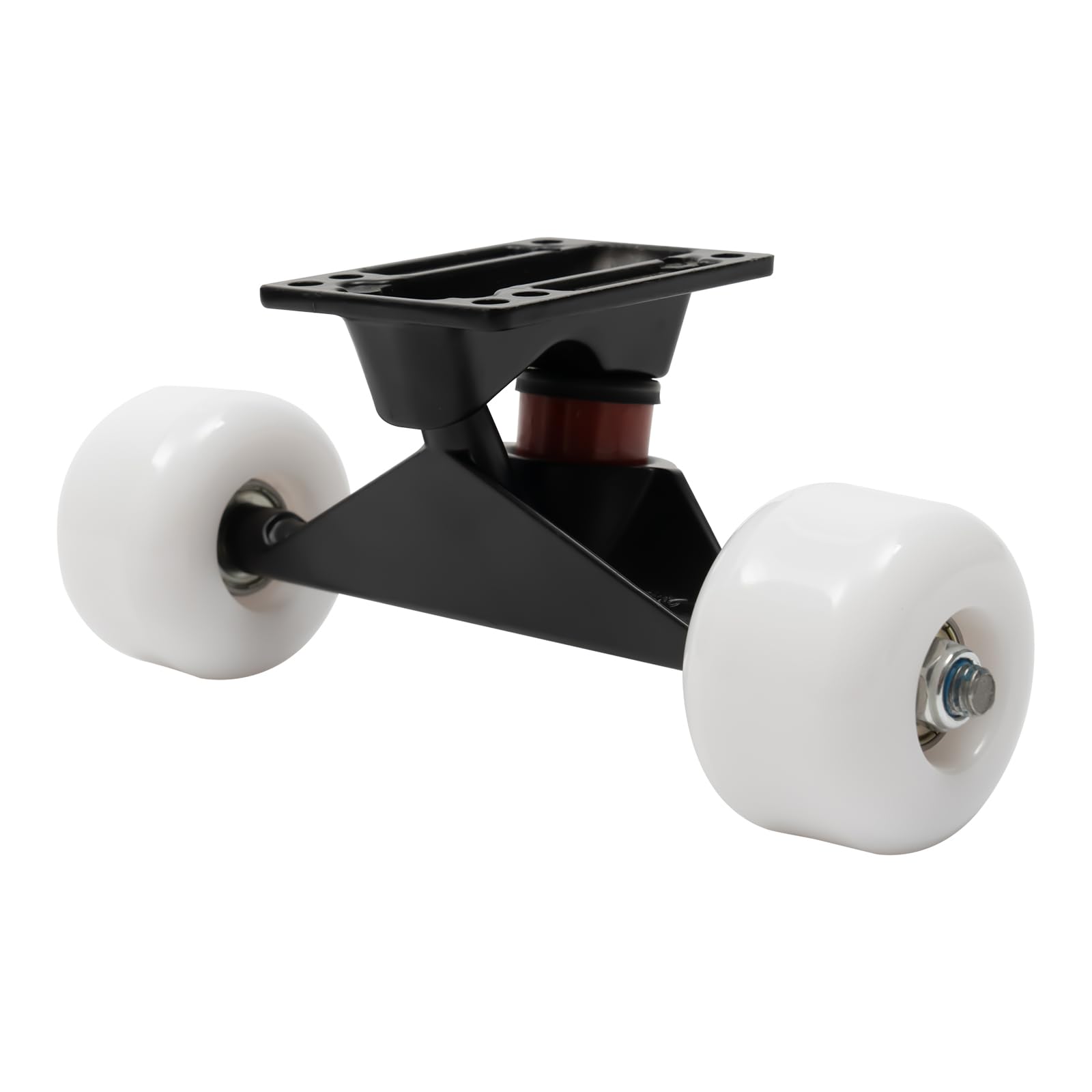 Bacacoo Skateboard Trucks Combo Set, Cruisers Wheels with Trucks, Skateboard Trucks and Wheels Set, for Highways, Concrete Roads, and Other Smooth Surface Roads (Black Bracket+White Wheel)