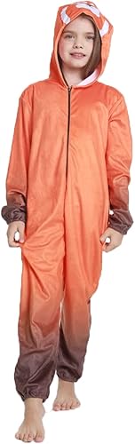 Miniatura 5 de Disfraz de panda pixar rojo para niños, overol de cosplay de Halloween, regalo ideal de máscaras