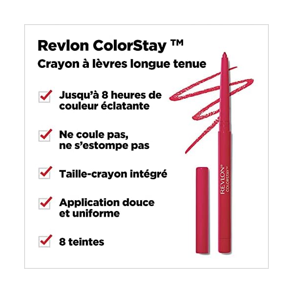 Revlon ColorStay Lipliner with Sharpener, Wines 080, 0.01 Ounce (28 g)