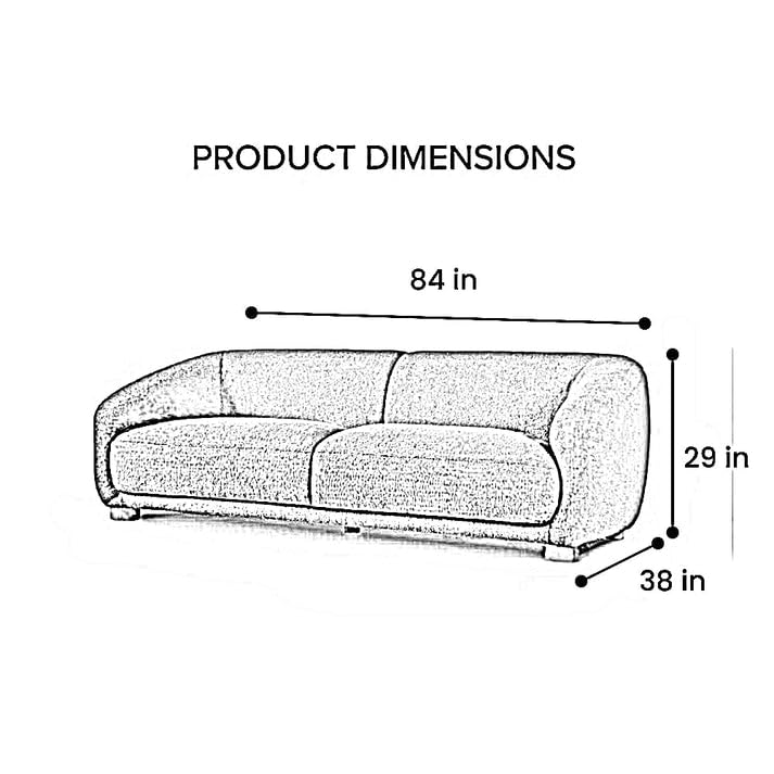 Image of Kaniel Premium Boucle Fabric 3 Seater Sofa for Living Room and Offices (White, 3 Seater)