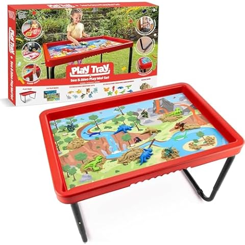 Play Tray Activity Table with Sea and Dinosaur Mat Cover