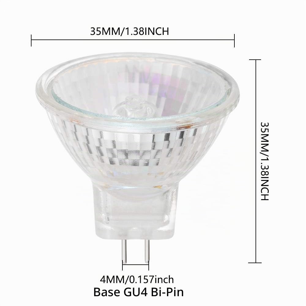 MR11 - Lampadina alogena 12 V 35 W GU4 Bi-Pin Base Spotlight dimmerabile, diametro 35 mm, luce bianca calda, 2800 K (confezione da 6)