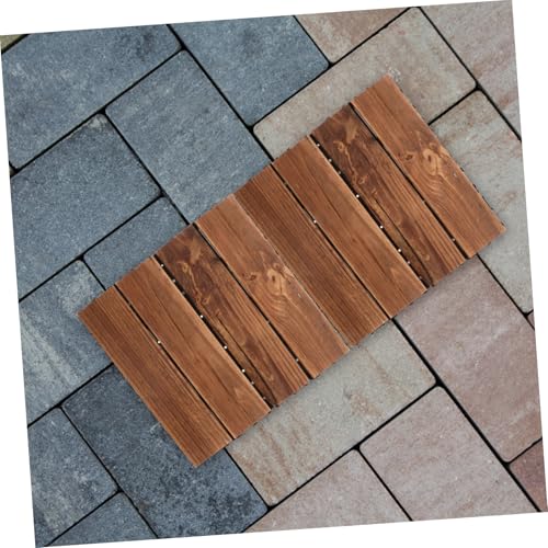 Dalles de terrasse emboîtables à clips Sol extérieur drainant marron clair Lot de 2 - 7