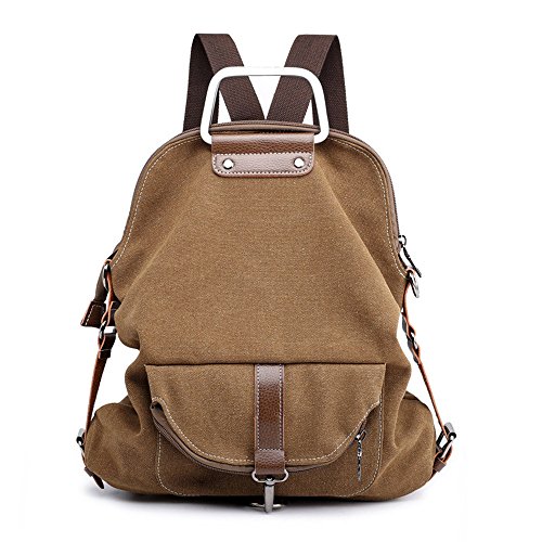 Mochila feminina de lona casual bolsa de viagem estilo retrô multifuncional lona mochila escolar gra