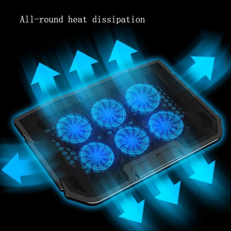 Metal Mesh 6-Fan Silent Laptop Computer Cooler
