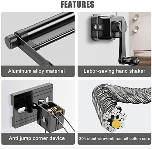 Ceiling-Mounted Laundry Drying Rack - Space-Saving Foldable Clothes Dryer with Aluminum Alloy Pulley, Ideal for Small Spaces & Easy Indoor Use, Handheld Design for Convenience