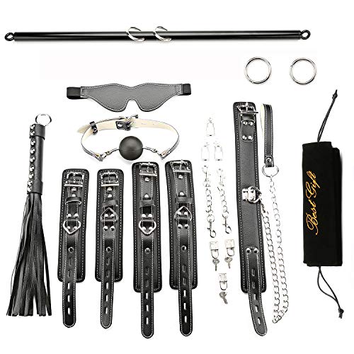 EXREIZST Black Spreader Bar Set with 4 Adjustable Black Straps Aid Traning Set