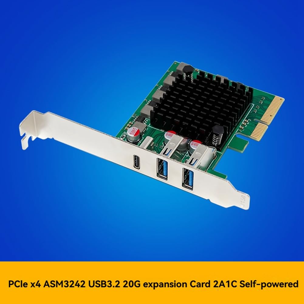 Carte USB 3.2 PCIe x4 Extension 2 Ports Type-C 20 Gbit/s