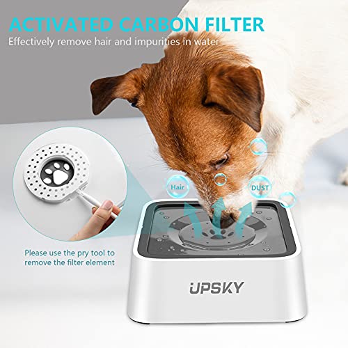 UPSKY Dog Water Bowl Upgrade 70oz Large Capacity No Spill Slow Feeder
