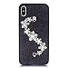 For iPhoneX Case, Omio Shiny Diamond Flower Tassel Hand Chain Holder Bracelet Cover Glitter Luxury Bling Crystal Sparkle Rhinestone Ultralight Thin Protective Dirtproof Shell For Apple iPhone X 10
