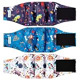 Paw Legend Washable Dogs Diapers Male Dog Belly Bands for Male Dogs Diapers Reusable Puppy & Doggie Diapers Male (3 Pack, Medium)