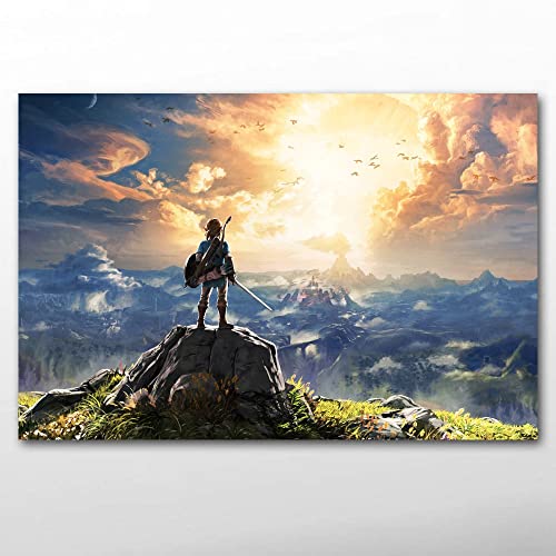 HWNU Affiches Et Impressions Les Légendes De Zelda Jeu Toile Mur Art Peintures pour Salon Garçon Chambre Décoration sans Cadre (50x70cm Unframed)