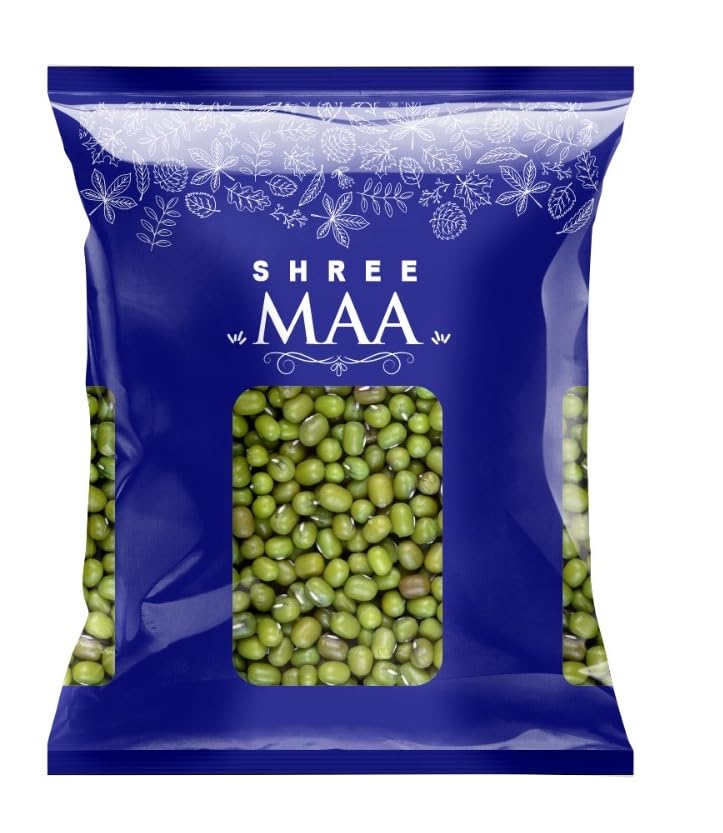 SHREE MAA Moong Dal I Unpolished Hari Moong Dal | Organic Healthy Pulses | Green Gram | Nutritious & Delicious | Gluten Free & High Protein (500g)