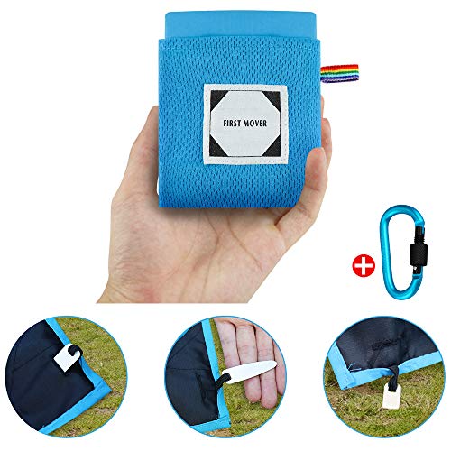Sand Free Beach Blanket 59" x 71",Waterproof Camping/Picnic Blanket Mat,Outdoor Compact Pocket Blanket