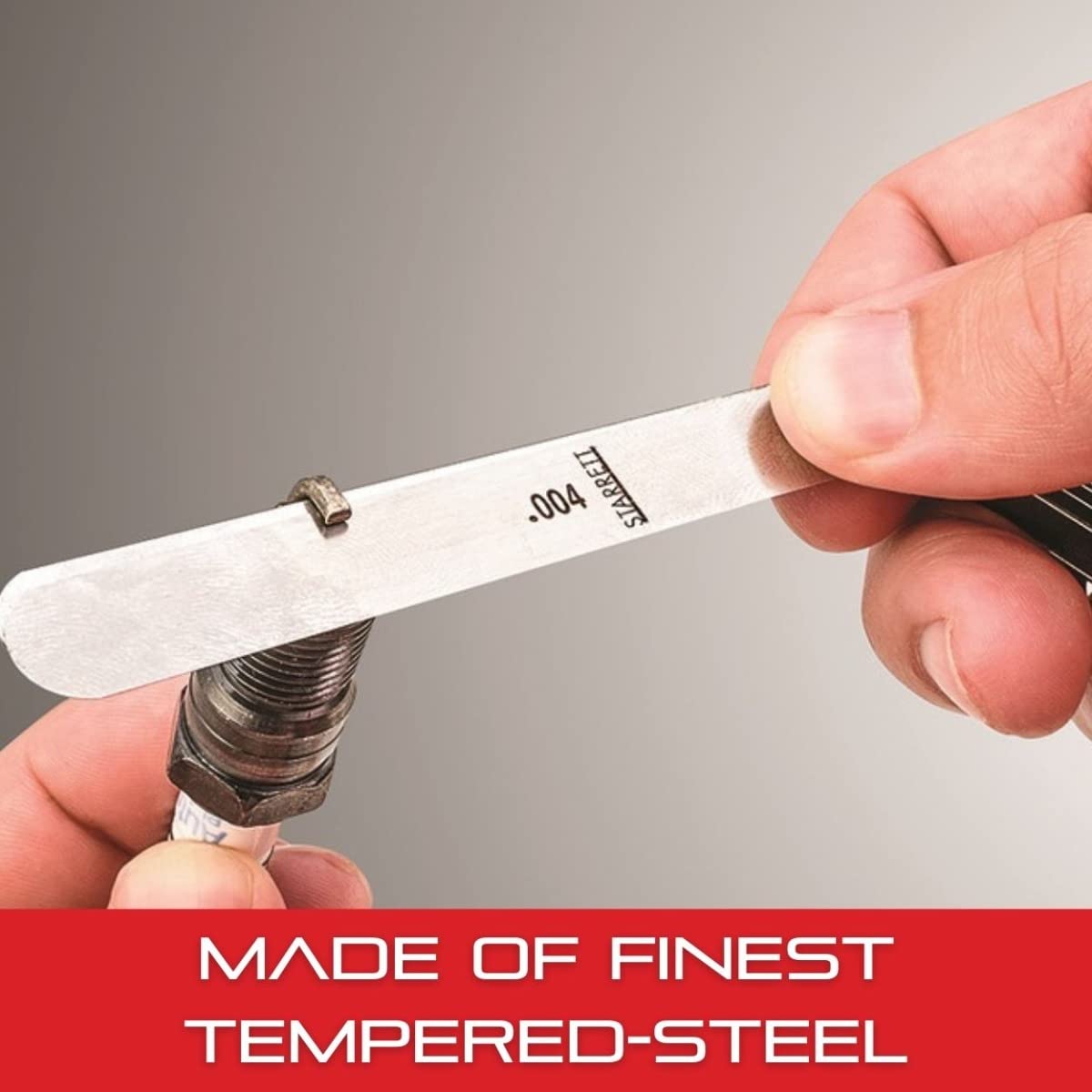 Starrett Tempered Steel Metric Thickness Gage with Tapered Leaves, Locking Device, Rugged and Substanial Steel Case - 0.03-0.50mm Thickness, 13 Leaves - 173MAT