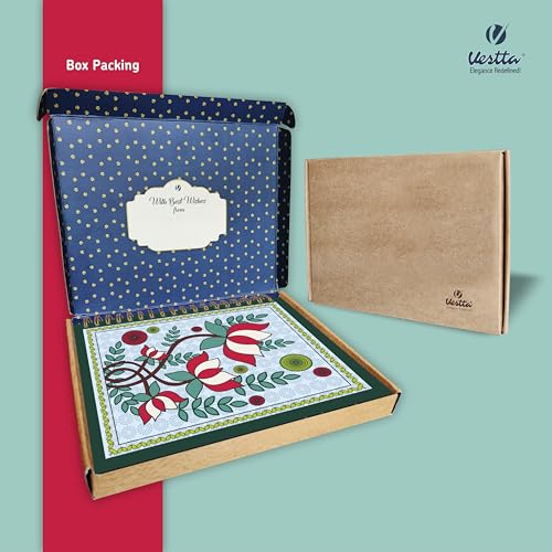Image of VESTTA -ELEGANCE REDEFINED, B5, Hard Bound Notebook Diary, 7(L) X 9.75 (H) Inches, Gold Wiro Binding, Undated, 90 GSM paper, 192 Ruled Pages (Madhubani Folk Art Series 6)